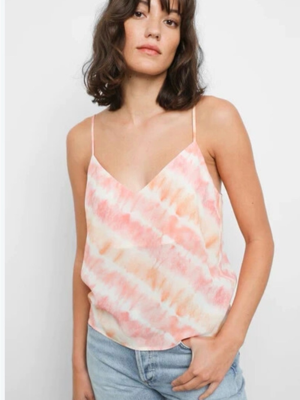Rails Pink & Peach Tie-Dye V-Neck Cami Tank